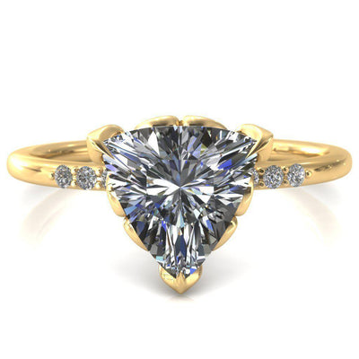 Kasia Trillion Moissanite 3 Prong Engagement Ring-Custom-Made Jewelry-Fire & Brilliance ®