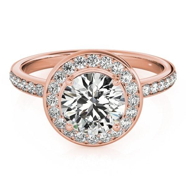 Kaye Round Moissanite Halo Engagement Ring-Custom-Made Jewelry-Fire & Brilliance ®