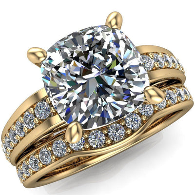 Keating Cushion Moissanite Diamond Channel 4 Prong Ring-Custom-Made Jewelry-Fire & Brilliance ®