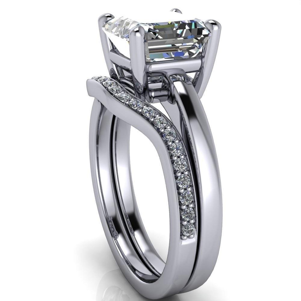 Keegan Asscher Moissanite 4 Prong Engagement Ring-Custom-Made Jewelry-Fire & Brilliance ®