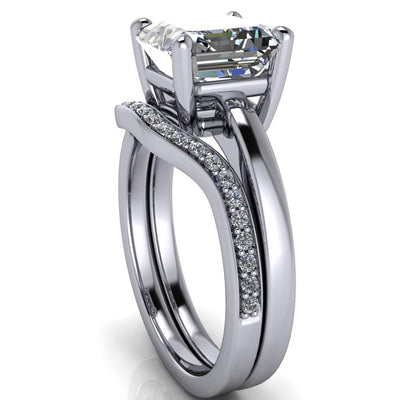 Keegan Asscher Moissanite 4 Prong Engagement Ring-Custom-Made Jewelry-Fire & Brilliance ®