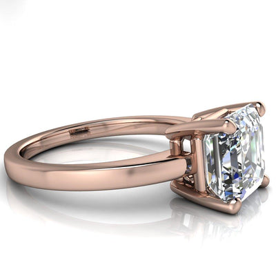 Keegan Asscher Moissanite 4 Prong Engagement Ring-Custom-Made Jewelry-Fire & Brilliance ®