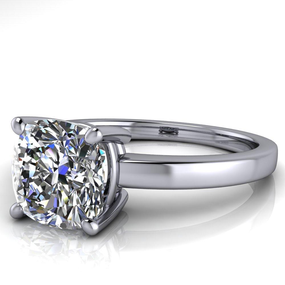 Keegan Cushion Moissanite 4 Prong Engagement Ring-Custom-Made Jewelry-Fire & Brilliance ®