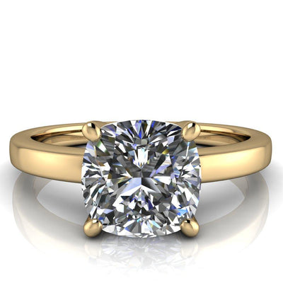 Keegan Cushion Moissanite 4 Prong Engagement Ring-Custom-Made Jewelry-Fire & Brilliance ®