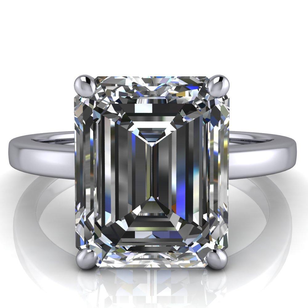 Keegan Emerald Moissanite 4 Prong Engagement Ring-Custom-Made Jewelry-Fire & Brilliance ®