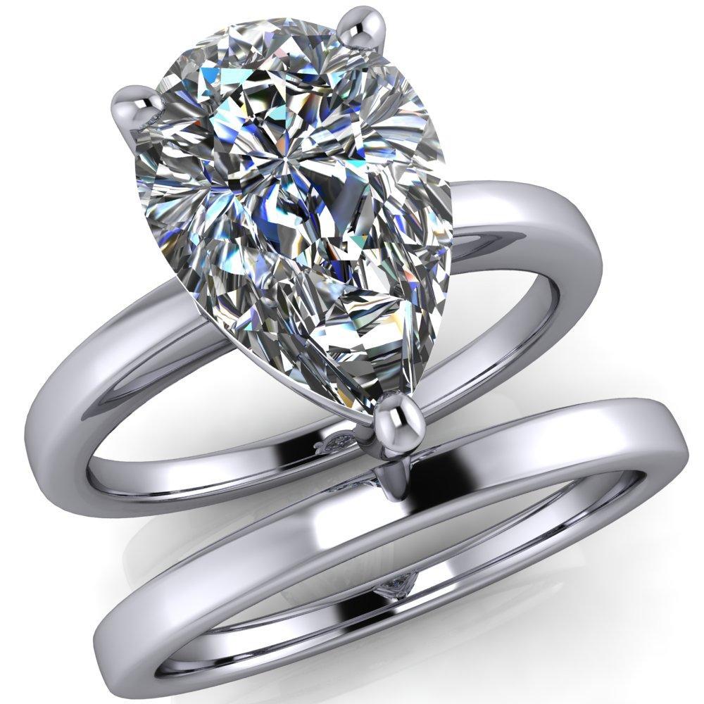 Keegan Pear Moissanite 3 Prong Engagement Ring-Custom-Made Jewelry-Fire & Brilliance ®