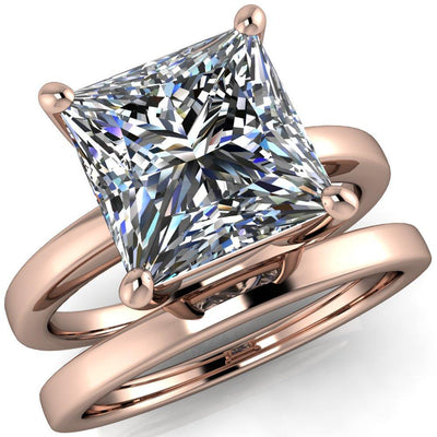 Keegan Princess/Square Moissanite 4 Prong Engagement Ring-Custom-Made Jewelry-Fire & Brilliance ®