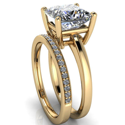 Keegan Princess/Square Moissanite 4 Prong Engagement Ring-Custom-Made Jewelry-Fire & Brilliance ®