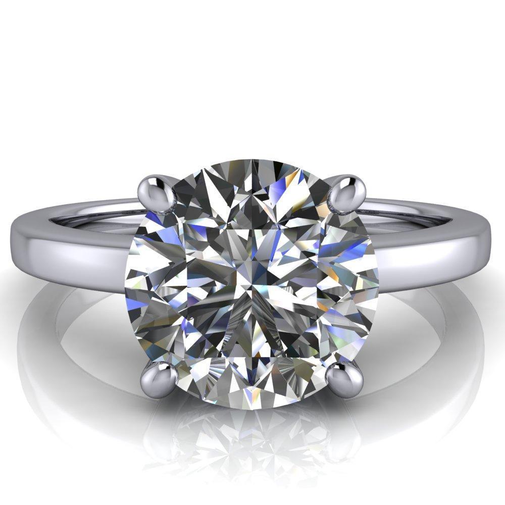 Keegan Round Moissanite 4 Prong Engagement Ring-Custom-Made Jewelry-Fire & Brilliance ®