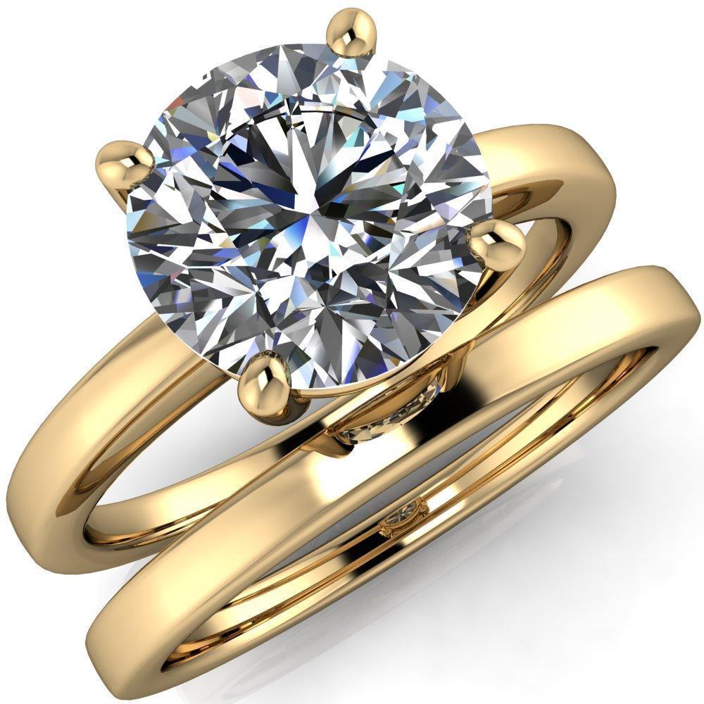 Keegan Round Moissanite 4 Prong Engagement Ring-Custom-Made Jewelry-Fire & Brilliance ®