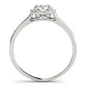 Kelly Round Moissanite Carved Design Shank Halo Engagement Ring-Custom-Made Jewelry-Fire & Brilliance ®