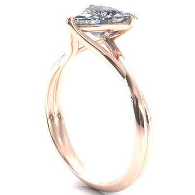 Kelsey Trillion Moissanite 3 Prong Infinity Shank Ring-Custom-Made Jewelry-Fire & Brilliance ®