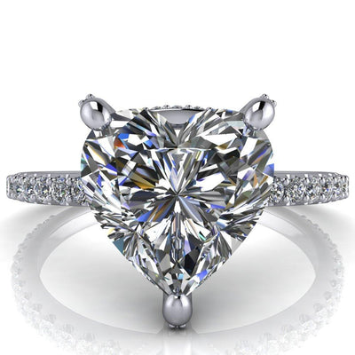 Kendra Heart Moissanite 3 Prong Diamond Basket Ring-Custom-Made Jewelry-Fire & Brilliance ®