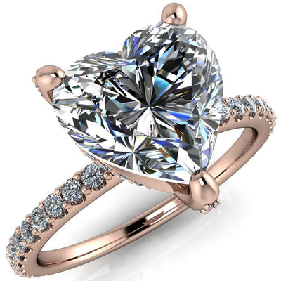 Kendra Heart Moissanite 3 Prong Diamond Basket Ring-Custom-Made Jewelry-Fire & Brilliance ®