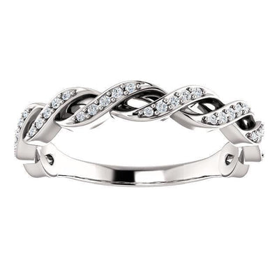 Kenla Round Diamond or Moissanite 3/4 Eternity Channel with Prongs Infinity Band-Wedding and Anniversary Bands-Fire & Brilliance ®