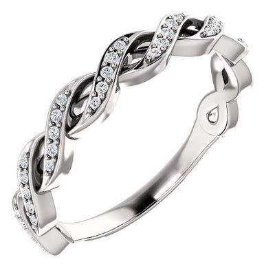 Kenla Round Diamond or Moissanite 3/4 Eternity Channel with Prongs Infinity Band-Wedding and Anniversary Bands-Fire & Brilliance ®
