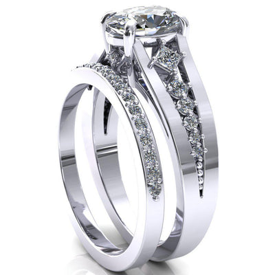 Kerris Oval Moissanite 4 Prong Engagement Ring-Custom-Made Jewelry-Fire & Brilliance ®