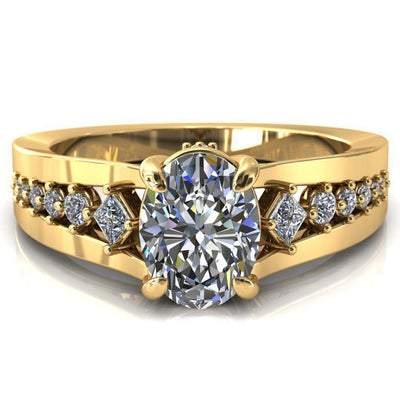 Kerris Oval Moissanite 4 Prong Engagement Ring-Custom-Made Jewelry-Fire & Brilliance ®
