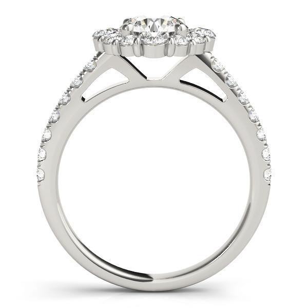 Kirsten Round Moissanite Halo 4 Prong Engagement Ring-Custom-Made Jewelry-Fire & Brilliance ®