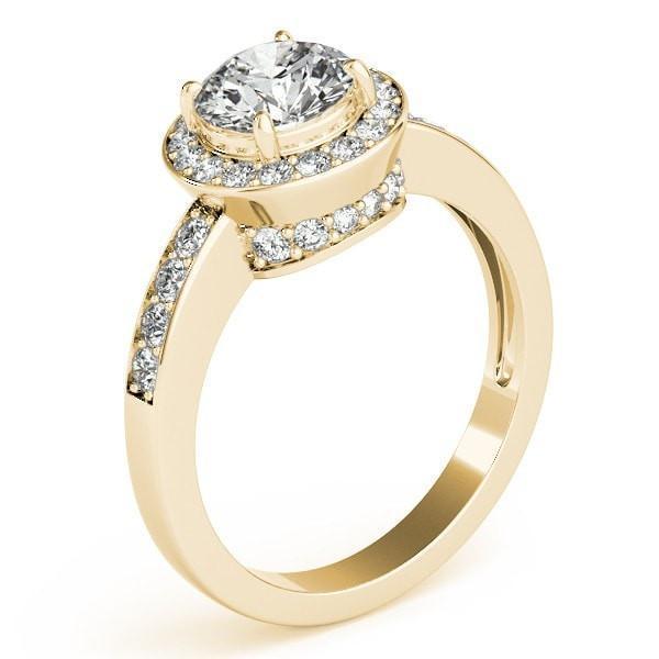 Kirsty Round Moissanite Halo 4 Prong Engagement Ring-Custom-Made Jewelry-Fire & Brilliance ®