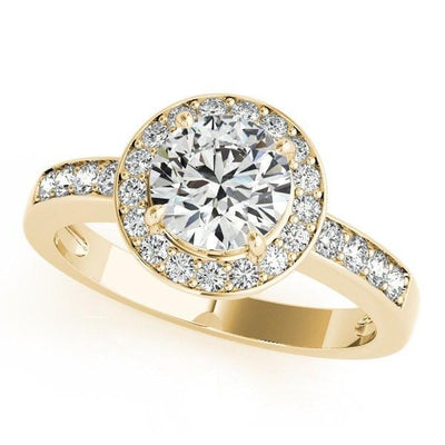 Kirsty Round Moissanite Halo 4 Prong Engagement Ring-Custom-Made Jewelry-Fire & Brilliance ®