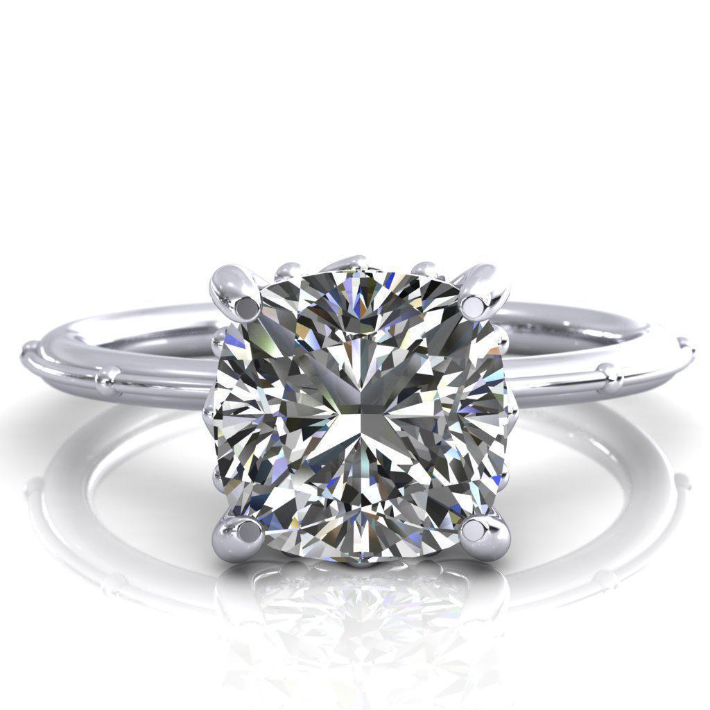 Klee Cushion Moissanite Summer Lily Engagement Ring-Custom-Made Jewelry-Fire & Brilliance ®