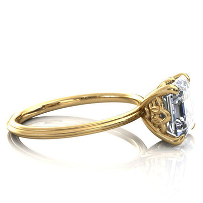 Klimt Asscher Moissanite Undulating Oval Chain Wrap Engagement Ring-Custom-Made Jewelry-Fire & Brilliance ®