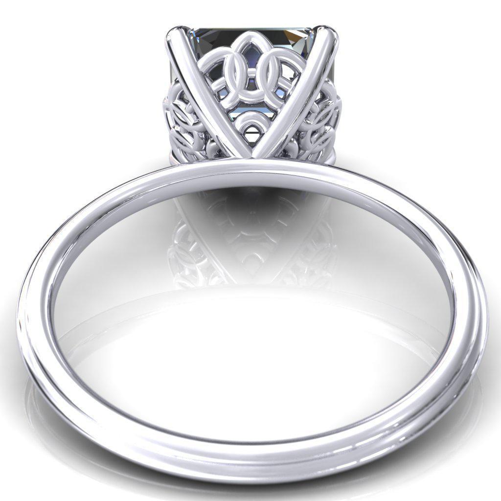 Klimt Asscher Moissanite Undulating Oval Chain Wrap Engagement Ring-Custom-Made Jewelry-Fire & Brilliance ®