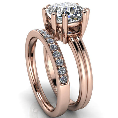Knox Cushion Moissanite 6 Prong Shank Split Engagement Ring-Custom-Made Jewelry-Fire & Brilliance ®
