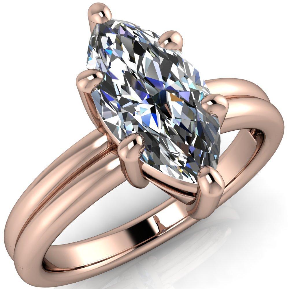 Knox Marquise Moissanite Under Bezel 6 Prong Ring-Custom-Made Jewelry-Fire & Brilliance ®