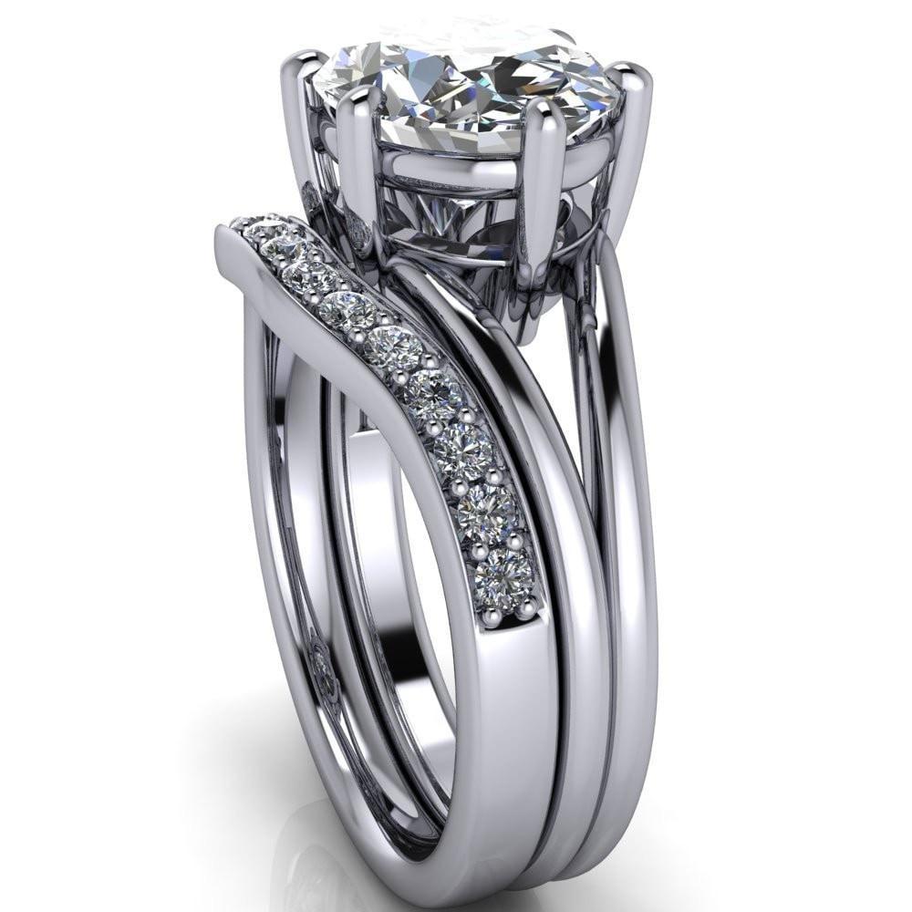 Knox Oval Moissanite 6 Prong Shank Split Engagement Ring-Custom-Made Jewelry-Fire & Brilliance ®