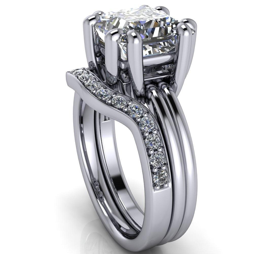 Knox Princess/Square Moissanite 6 Prong Shank Split Engagement Ring-Custom-Made Jewelry-Fire & Brilliance ®