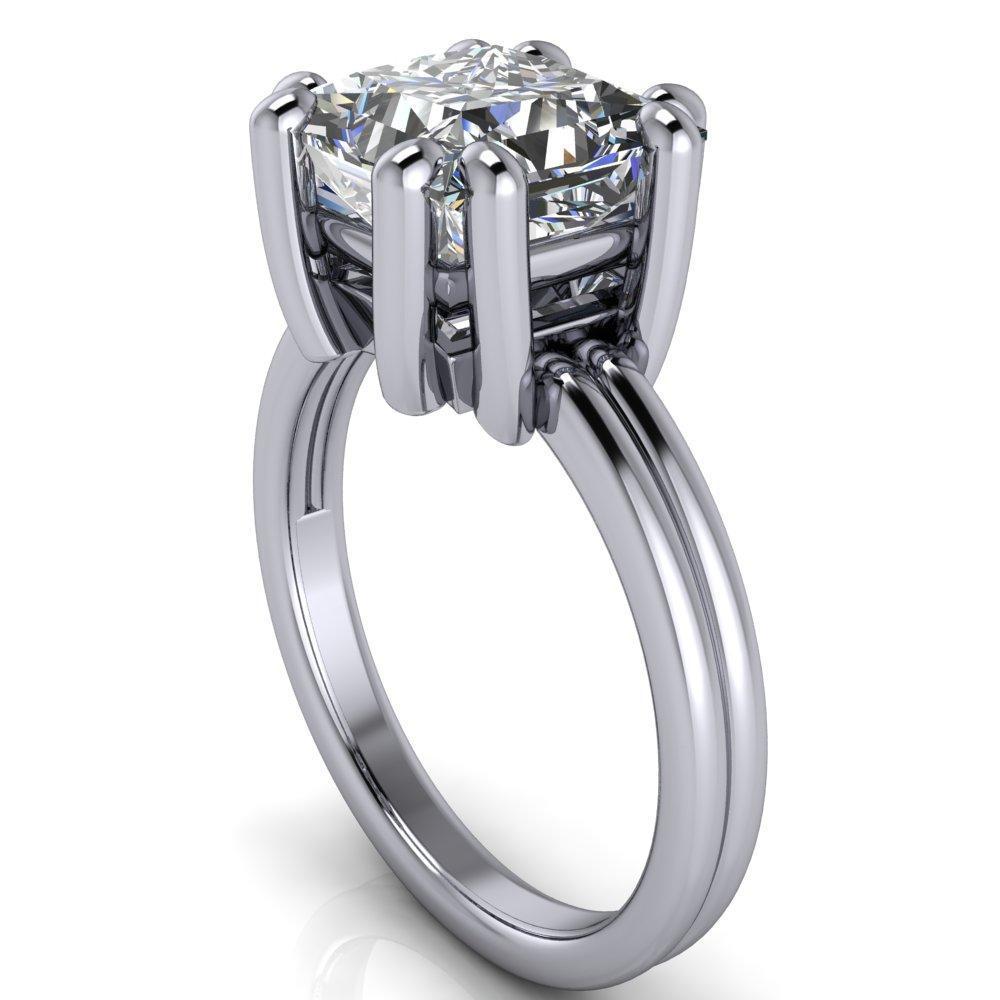 Knox Princess/Square Moissanite 6 Prong Shank Split Engagement Ring-Custom-Made Jewelry-Fire & Brilliance ®