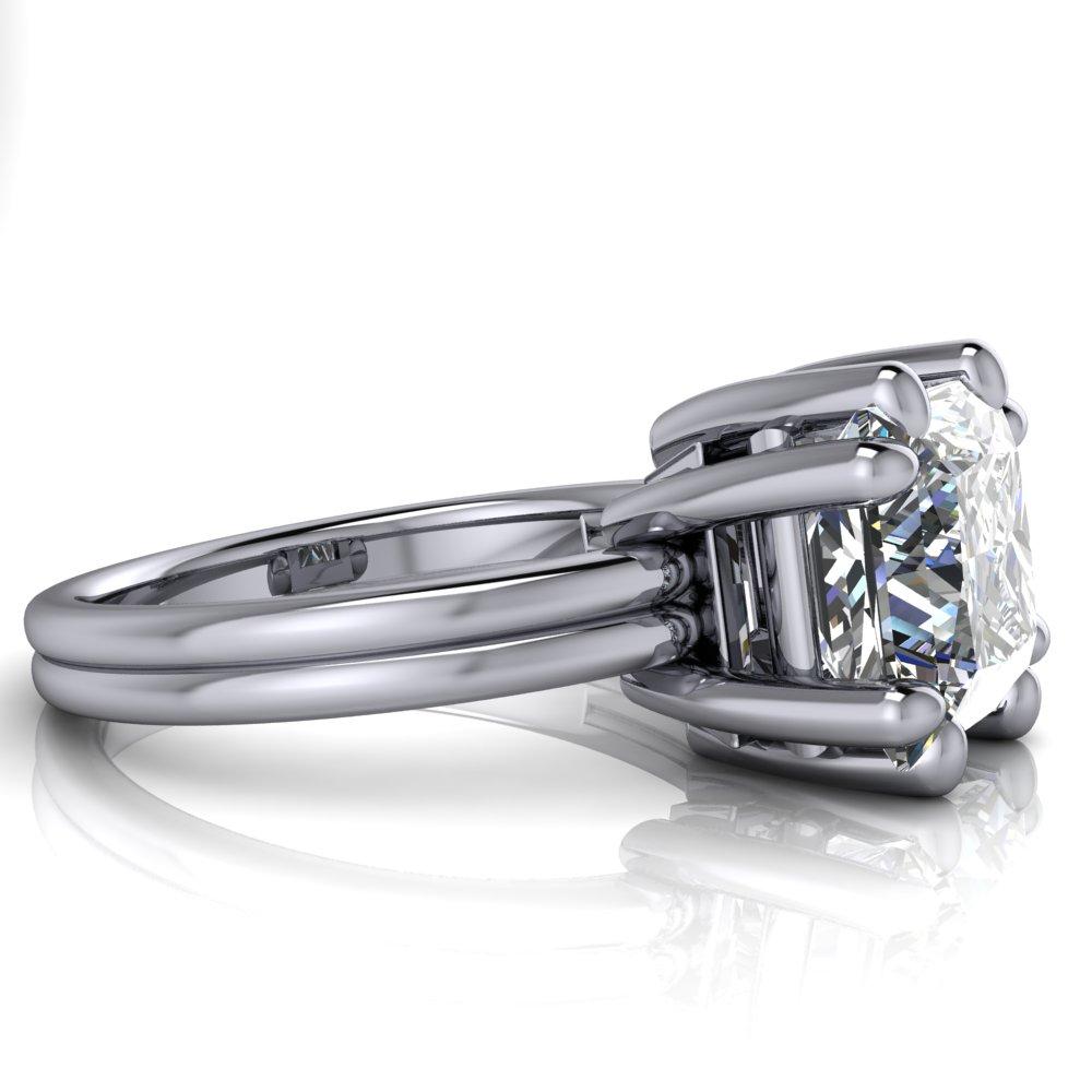 Knox Princess/Square Moissanite 6 Prong Shank Split Engagement Ring-Custom-Made Jewelry-Fire & Brilliance ®