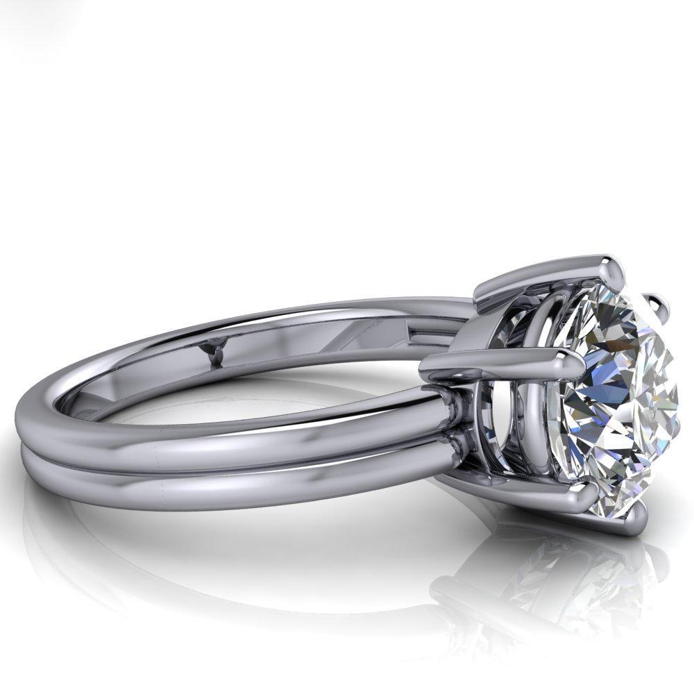 Knox Round Moissanite 6 Prong Shank Split Engagement Ring-Custom-Made Jewelry-Fire & Brilliance ®