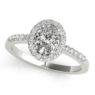 Kourtney Oval Moissanite Halo Engagement Ring-Custom-Made Jewelry-Fire & Brilliance ®