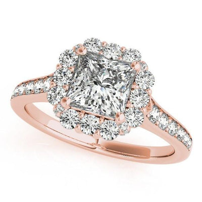 Kyle Princess/Square Moissanite Cathedral Halo Engagement Ring-Custom-Made Jewelry-Fire & Brilliance ®