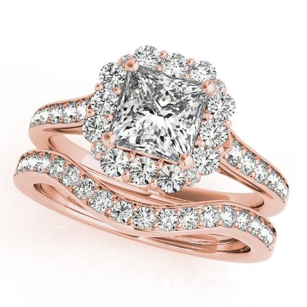 Kyle Princess/Square Moissanite Cathedral Halo Engagement Ring-Custom-Made Jewelry-Fire & Brilliance ®