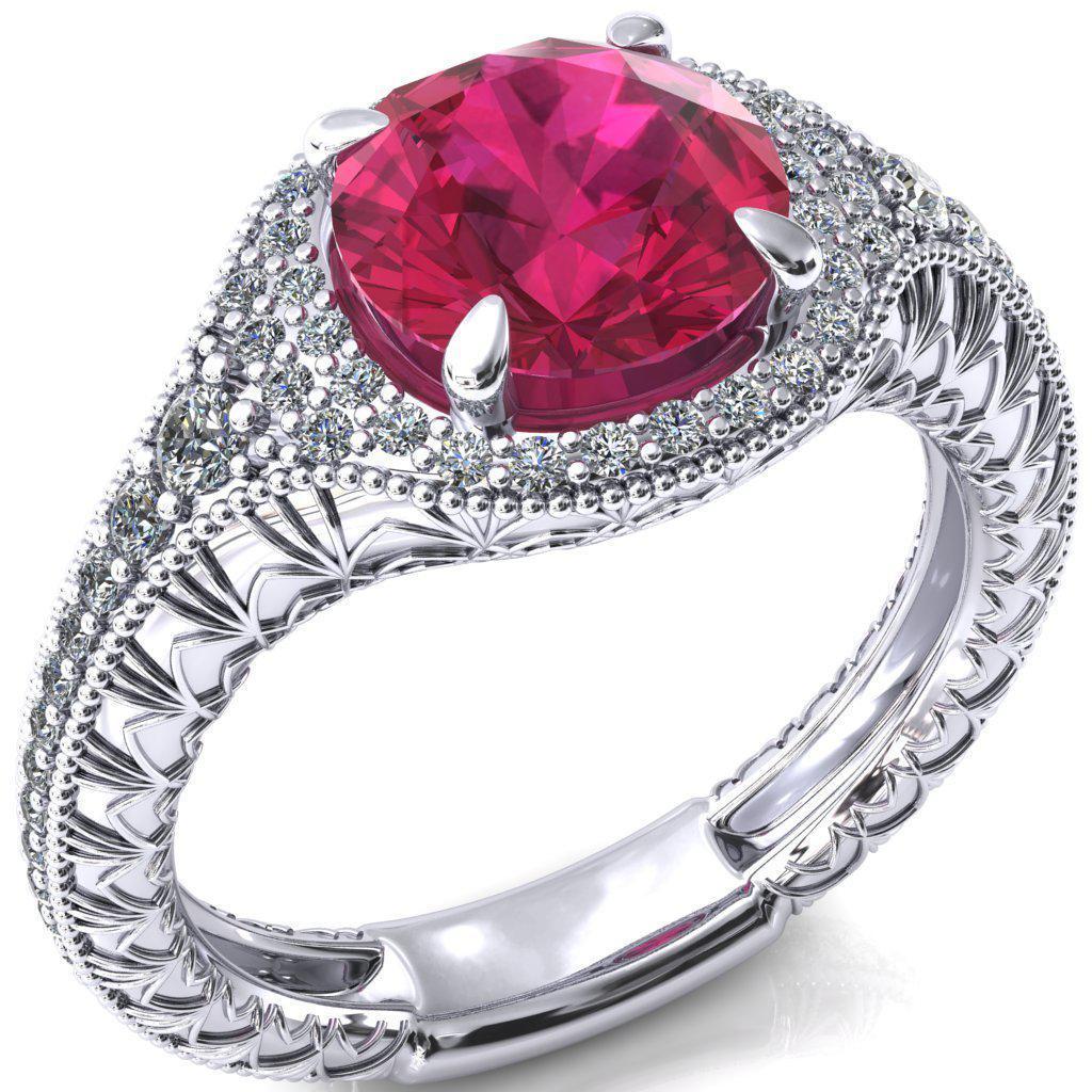 1.50 Ct Trillion Cut Red Ruby 925 Sterling Silver Solitaire W/Accents –  atjewels.in