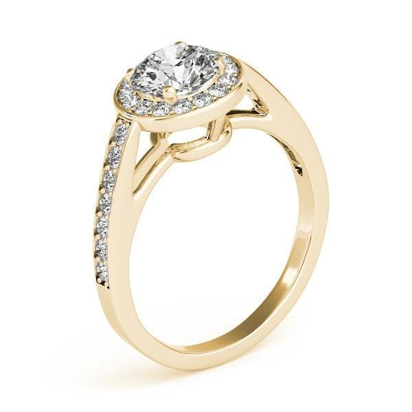 Laila Round Moissanite Diamond Channel Full Bezel Cathedral Engagement Ring-Custom-Made Jewelry-Fire & Brilliance ®