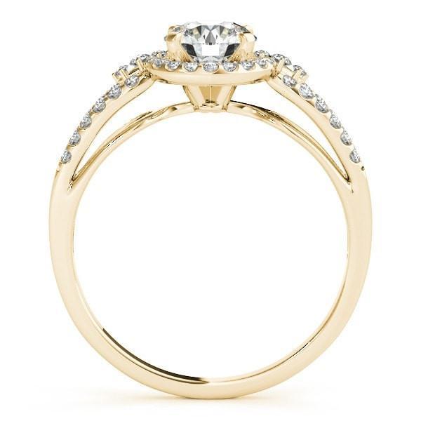 Latasha Round Moissanite Split Shank Cathedral Engagement Ring-Custom-Made Jewelry-Fire & Brilliance ®