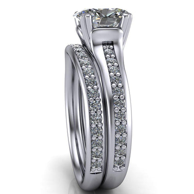 Laurent Oval Moissanite Diamond Channel 4 Prong Ring-Custom-Made Jewelry-Fire & Brilliance ®