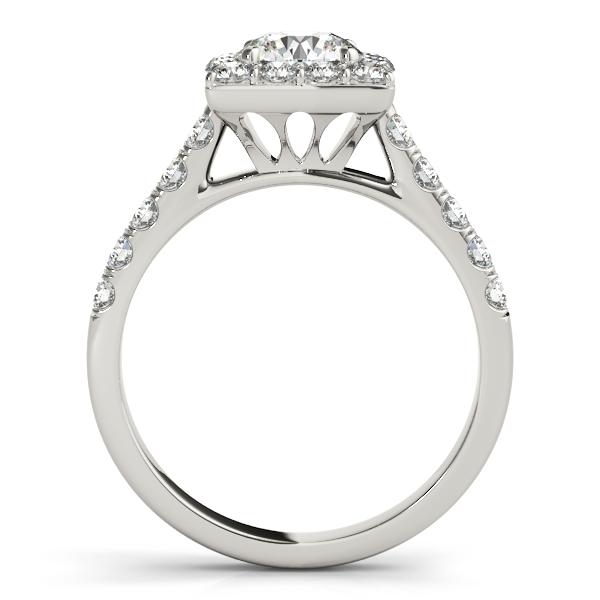 Leia Round Moissanite Square Halo Cathedral Engagement Ring-Custom-Made Jewelry-Fire & Brilliance ®