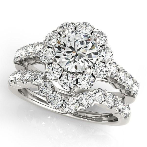 Leslie Round Moissanite Diamond Halo Shared Half-Bezel Setting Filigree Basket Engagement Ring-Custom-Made Jewelry-Fire & Brilliance ®