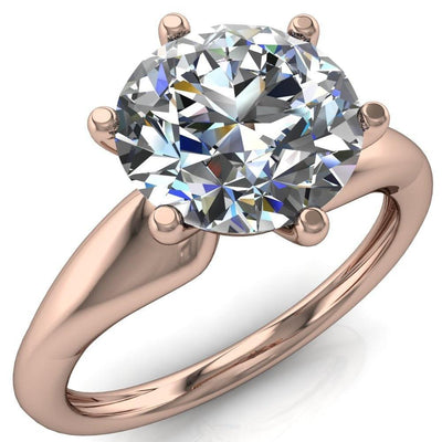 Lionheart Round Moissanite 6 Prong Engagement Ring-Custom-Made Jewelry-Fire & Brilliance ®