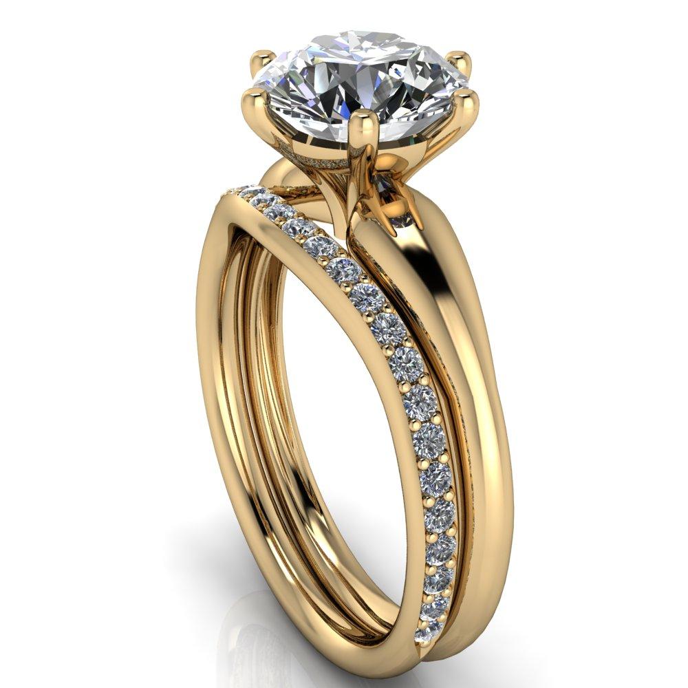 Lionheart Round Moissanite 6 Prong Engagement Ring-Custom-Made Jewelry-Fire & Brilliance ®