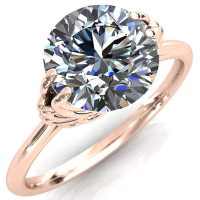 Live Free Round Moissanite Engagement Ring-Custom-Made Jewelry-Fire & Brilliance ®