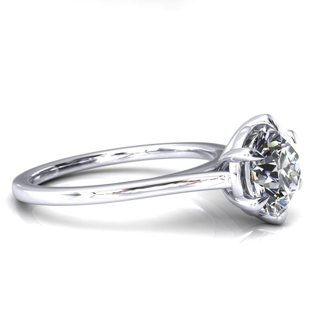 Lizzy Round Moissanite 6 Claw Prong Cathedral Engagement Ring-Custom-Made Jewelry-Fire & Brilliance ®