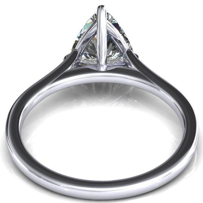 Lizzy Trillion Moissanite 3 Claw Prong Cathedral Engagement Ring-Custom-Made Jewelry-Fire & Brilliance ®