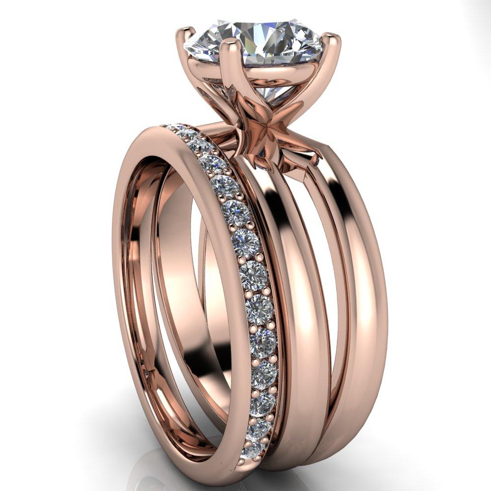 Lockhart Round Moissanite 4 Prong Split Shank Ring-Custom-Made Jewelry-Fire & Brilliance ®